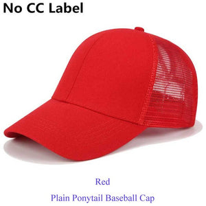 CC Glitter Ponytail Baseball Cap Dad Hat Snapback Messy Bun Trucker Hats Women Summer Casual Sun Sports Hip Hop Caps Adjustable