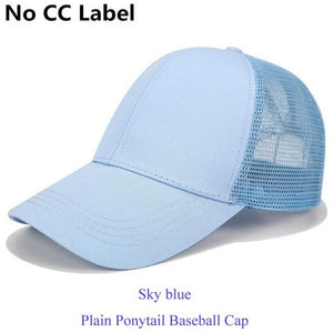 CC Glitter Ponytail Baseball Cap Dad Hat Snapback Messy Bun Trucker Hats Women Summer Casual Sun Sports Hip Hop Caps Adjustable