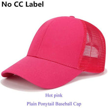 Load image into Gallery viewer, CC Glitter Ponytail Baseball Cap Dad Hat Snapback Messy Bun Trucker Hats Women Summer Casual Sun Sports Hip Hop Caps Adjustable