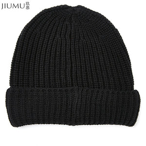 JIUMU Wool Women Beanie 2018 New Thick & Warm Winter Hat Brand Casual Women's Knitted Chunky Soft Skullies gorros mujer invierno