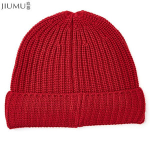 JIUMU Wool Women Beanie 2018 New Thick & Warm Winter Hat Brand Casual Women's Knitted Chunky Soft Skullies gorros mujer invierno