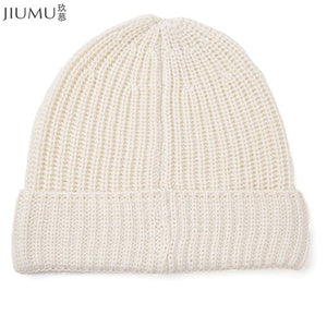 JIUMU Wool Women Beanie 2018 New Thick & Warm Winter Hat Brand Casual Women's Knitted Chunky Soft Skullies gorros mujer invierno