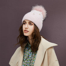 Load image into Gallery viewer, Winter Beanie Women&#39;s Pearl Curled Hat Pompom Thick Warm Hats 2018 New Brand Knitted Wool Beanies High Quality Skullies Beanies