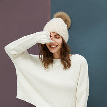 Load image into Gallery viewer, Winter Beanie Women&#39;s Pearl Curled Hat Pompom Thick Warm Hats 2018 New Brand Knitted Wool Beanies High Quality Skullies Beanies