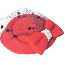 Load image into Gallery viewer, Vintage Women Fascinator Cambric Cocktail Hat Hairband Veiling Headband Lady Wedding Party Headdress Hair Accessoies