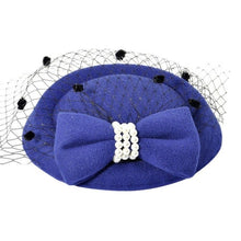 Load image into Gallery viewer, Vintage Women Fascinator Cambric Cocktail Hat Hairband Veiling Headband Lady Wedding Party Headdress Hair Accessoies